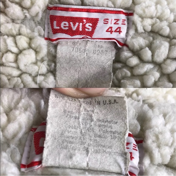 SOLD Vtg 80s Distressed Levis Jean Sherpa Jacket - Picture 7 of 7